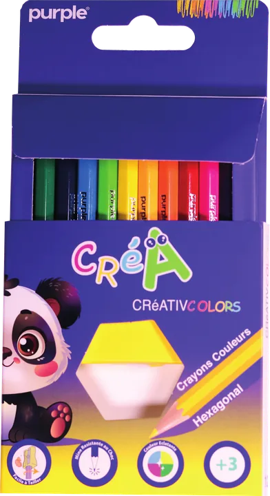 Étui CRéAtiv colors, crayons hexagonaux